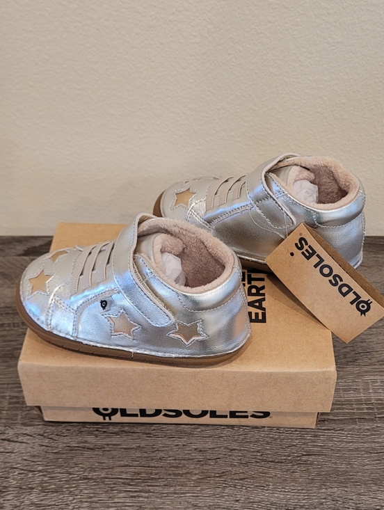 Old Soles Other - Old Soles Peach Faux Fur Pave Silver Sneakers